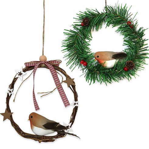 ROBIN PINE WREATH 15CM. DP55477